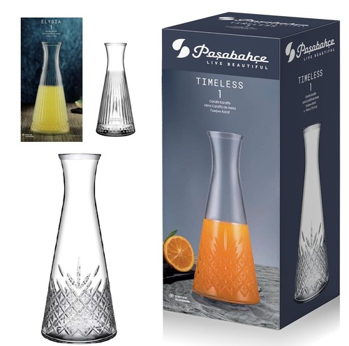 Glass carafe clear crystal - crystal, cut