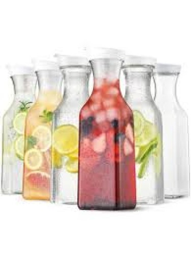 Clear plastic carafe with lid - plastic,