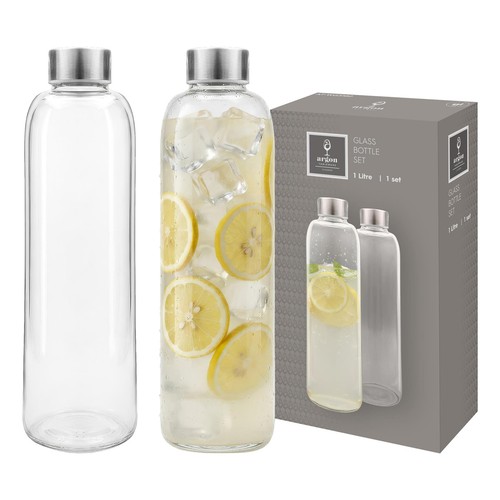 Glass water bottles set - water,