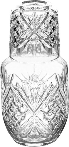 Bedside water carafe with cup - carafe,
