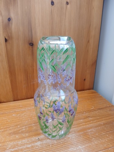 Vintage handpainted carafe - handpainted,