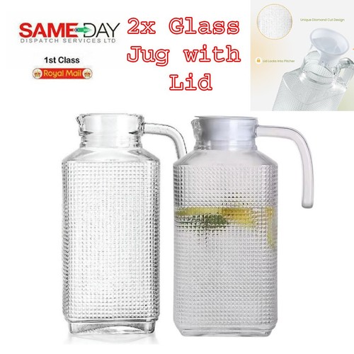 Glass pitcher water jug - pitcher,