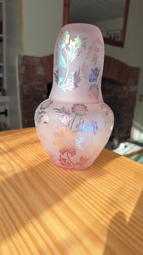 Vintage pink frosted glass - vintage,