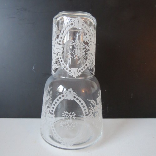 Vintage etched glass bedside - vintage,