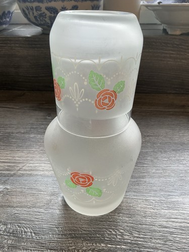 Vintage frosted glass rose - vintage,
