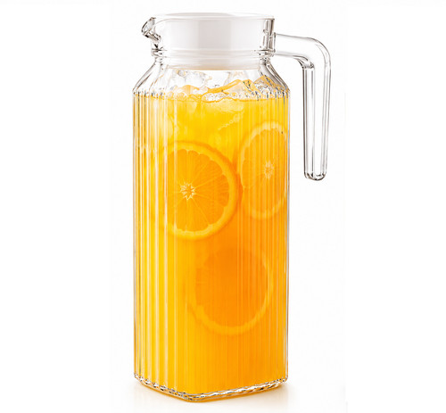Glass water jug with - jug, lid