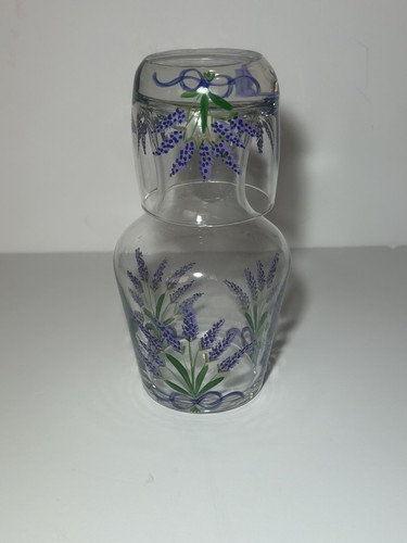 Tumble etched glass bedside - etched,
