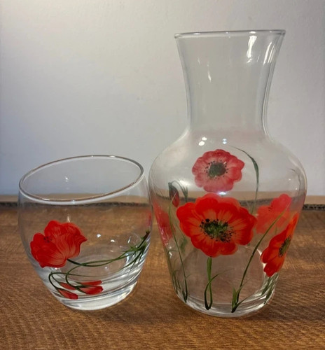 Poppy water carafe - water, floral