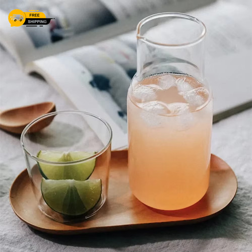 Glass water bottle with - glass,